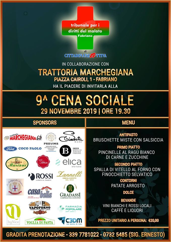 cena_sociale_tribunale per i diritti del malato_fabriano_291119
